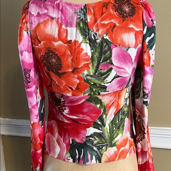 Rachel Zoe Floral Long Sleeve Women's Top - Picture 3 of 4